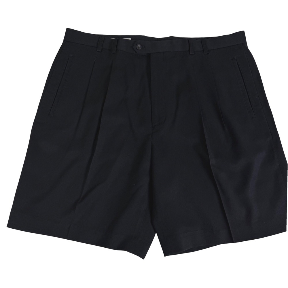 Cutter & Buck Pleated Shorts Mens 40 Black Polyester Rayon Golf Dress Shorts